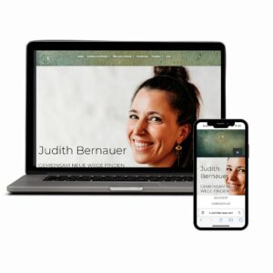 Laptop mit von mir erstellten Website Judith Bernauer