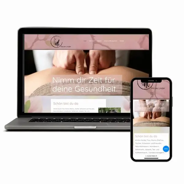 Laptop mit von mir erstellten Website Nicole Linder