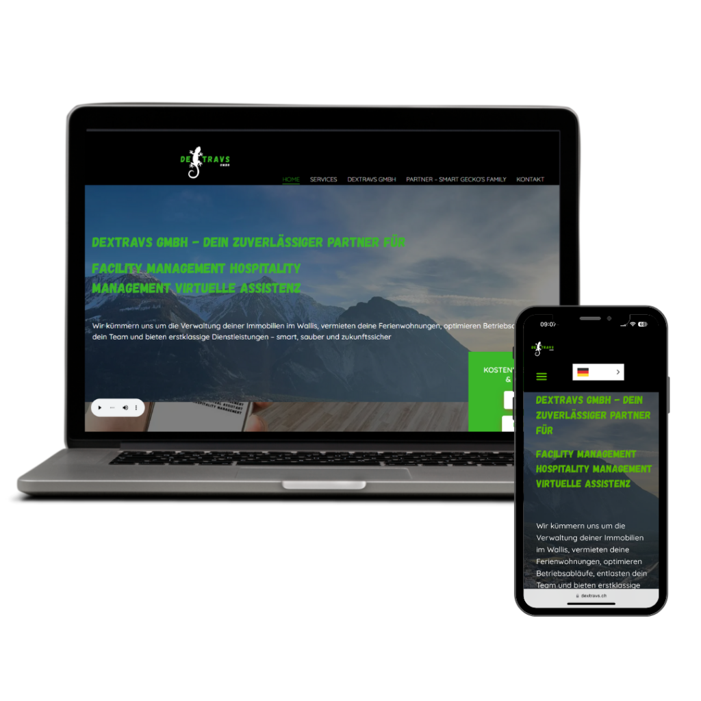 Mockup Website Dextravs GmbH