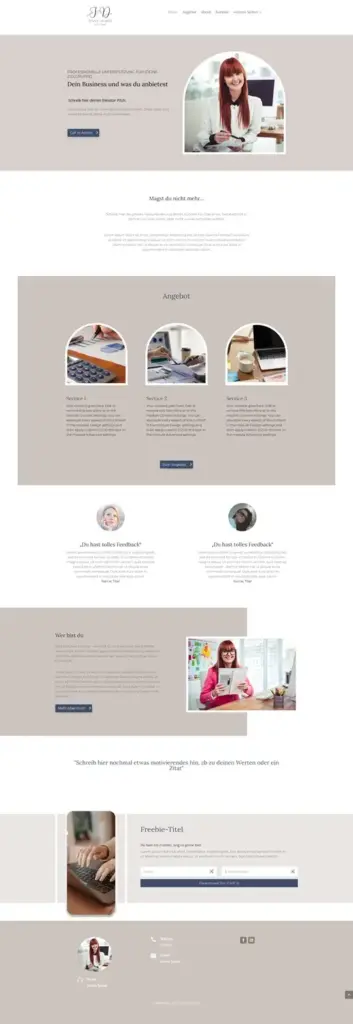 Screenshot Jenny Startseite